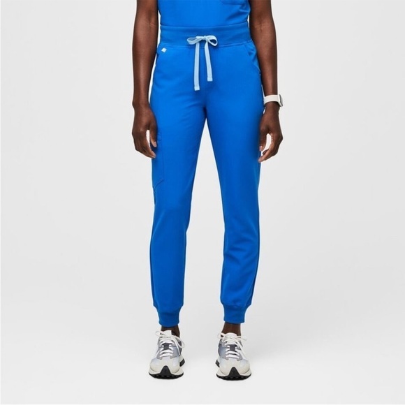 Figs‎ Women's Capri Blue Zamora High Waisted 2.0 Joggers Scrubs- XXL Capri Blue - Picture 1 of 9